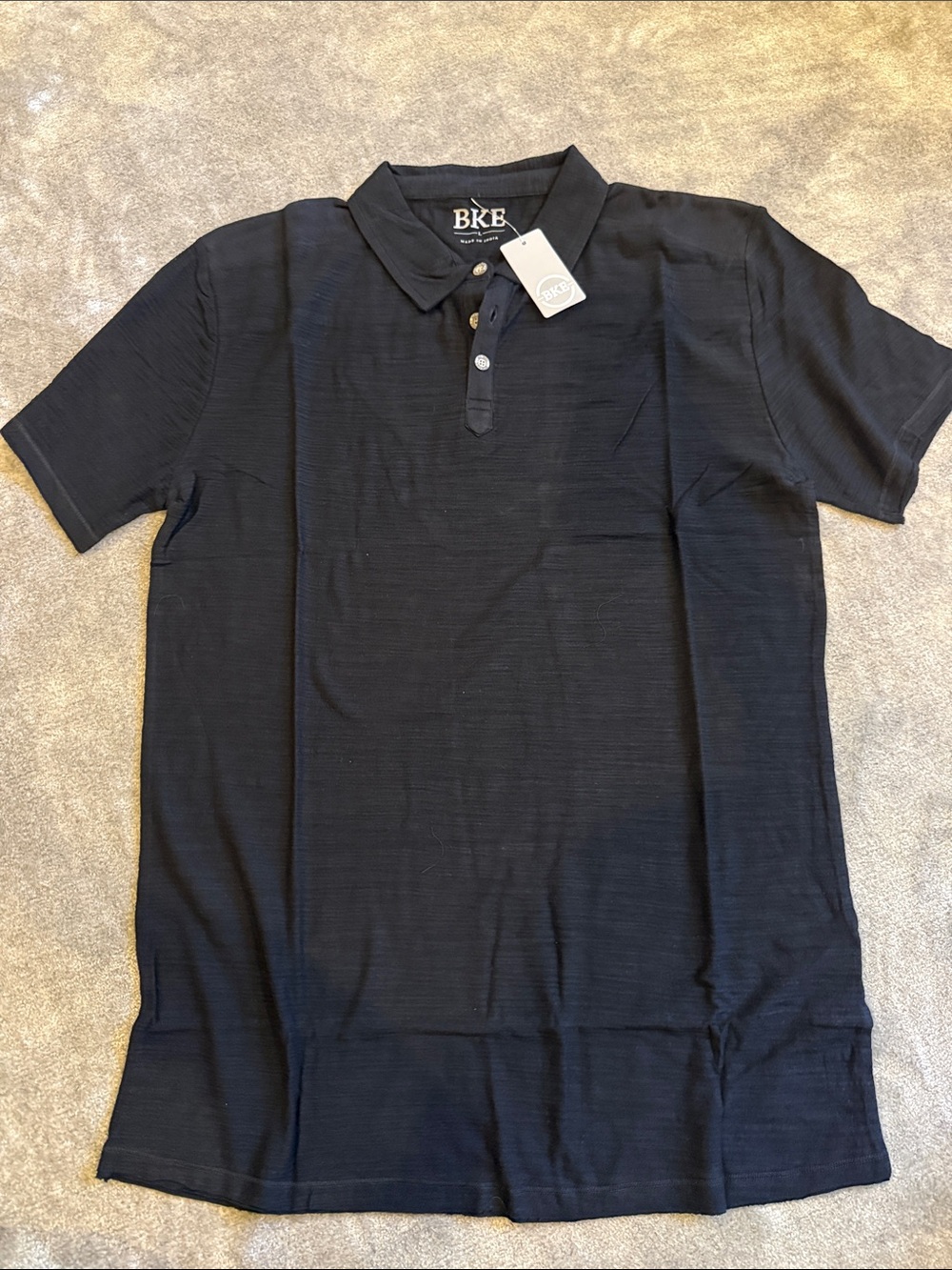NWT BKE Men's Navy-Black Polo Shirt - Short Sleeve Knit